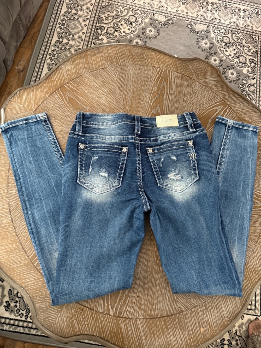 Miss Me Distressed Blue Skinny Jeans